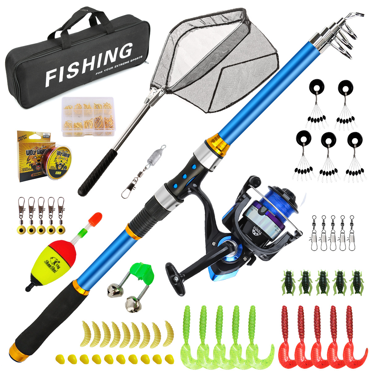 Fishing Rod Carbon Fiber - Set di canne da pesca telescopiche